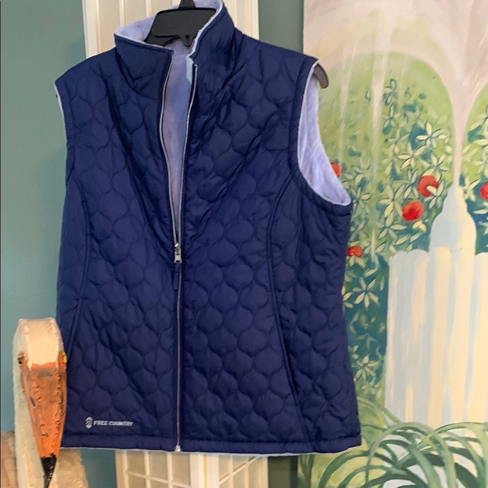 Free Country Dark Blue Quilted Vest
